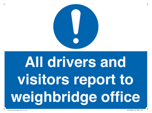 All drivers and visitors report to weighbridge office